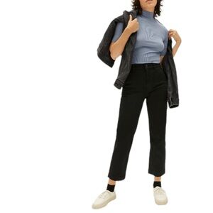 Everlane Straight Leg Crop Short High Rise Black Jeans